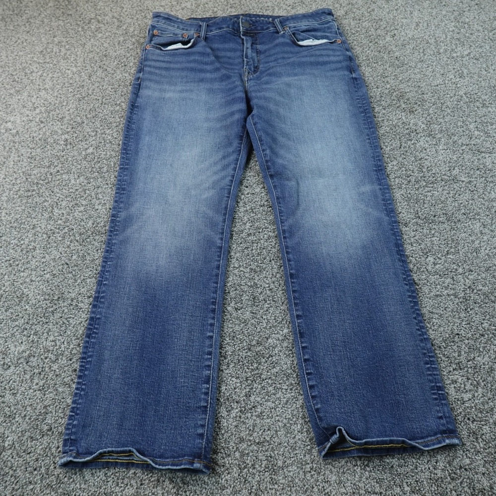 American Eagle Jeans Mens 36X30 Dark Blue Denim Pants Bootcut Western Stretch